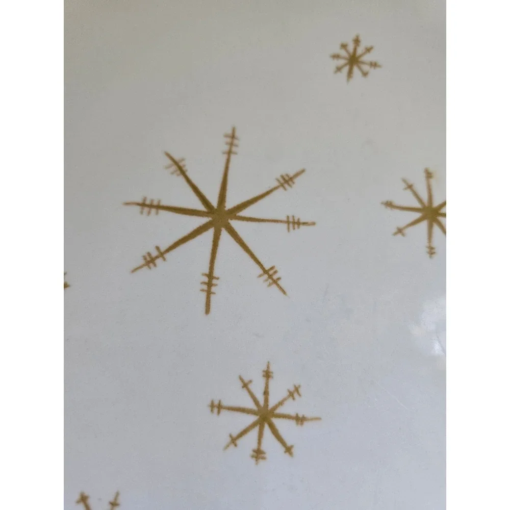 Royal China‎ Star Glow 10 in Plate Mid Century Modern Atomic Starburst Gold MCM